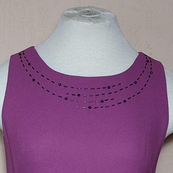 Elegant Sequin Embroidered Neck Sleeveless Party Dress NWOT - Picture 3 of 13